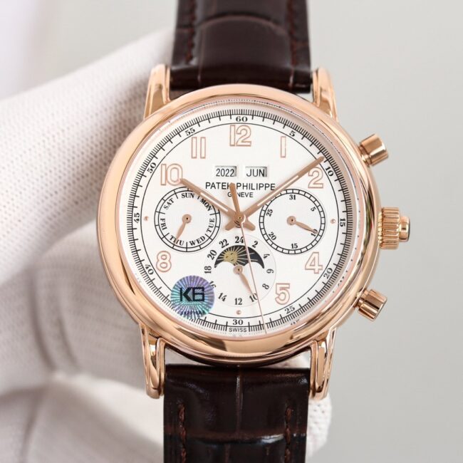 Patek Philippe 5204R-001 Elite Chronograph Ultra-Complicated Mechanical Watch – Premium 1:1 Replica White Dial Rose Gold