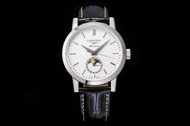 Top 1:1 High-Quality Longines Heritage L4.826.4.92.2 Men's Moon Phase Watch with Silver-White Dial
