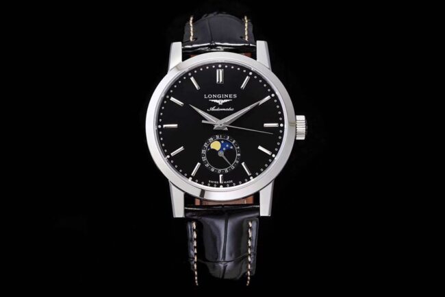 Longines Classic Retro Series 1832 fase lunar mecánica L4.826.4.52.0 obra maestra con diseño simple y elegante de acero inoxidable