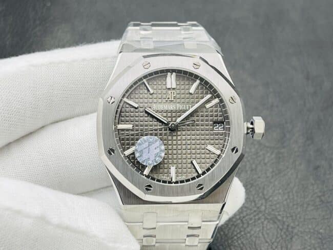 ZF Factory Audemars Piguet Royal Oak Men's Replica Watch, Skeletonized Steel King in Grey Dial and Steel Bracelet, Model 15500ST.OO.1220ST.02