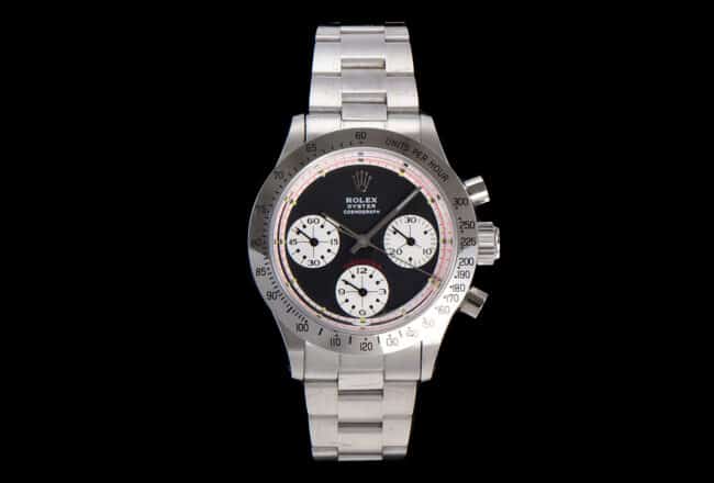 Rolex Vintage Series Men's Super A Clone Watches: Manual Chronograph, Black Dial, Steel Bracelet, 37.5mm