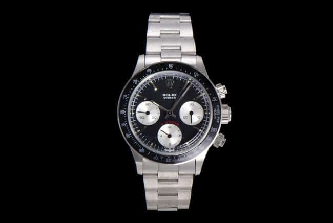 Rolex Vintage Series Cronógrafo manual Placa negra Brazalete de acero 1:1 Super Clone