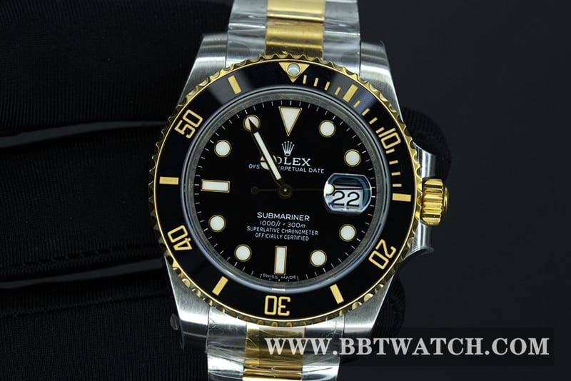 VS Rolex Submariner 1:1 Super Clone Black Water Ghost 40mm 3135 Movement Intergold Steel Replica Model 116613LN-0001