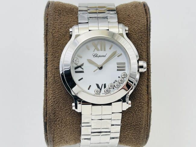 YF factory Chopard HAPPY DIAMONDS 278477-3001 premium Original Factory Collectladies luxury watch matte white dial sapphire crystal steel bracelet