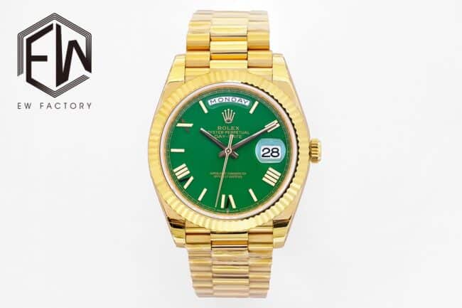 EW Factory Rolex Day-Date m228238-0061 Green Dial 18ct Gold Sapphire Crystal Men's 1:1 Super A Replica Watch