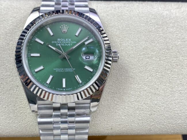 OW Factory Rolex Datejust 41mm Mint Green Dial 904 Steel Men's Top 1:1 Clone Watch m126334-0028