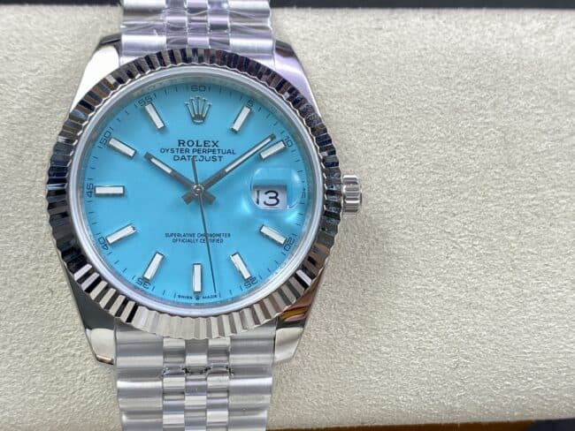OW factory Rolex men's log type top 1:1 imitation watches Tiffany blue disk steel strap models