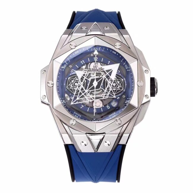 Hublot MXM20 BBF Men's BIG BANG Top Replica Watch 418.NX.5107.RX Matte Blue Dial Titanium Case Blue Rubber