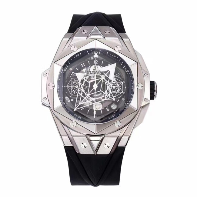 MXM19 BBF Factory Hublot BIG BANG Men's Hublot 1:1 Replica Watch 418.NX.1107.RX.MXM19 with Brushed Black Dial, Sapphire Crystal and Frosted Black Rubber Case