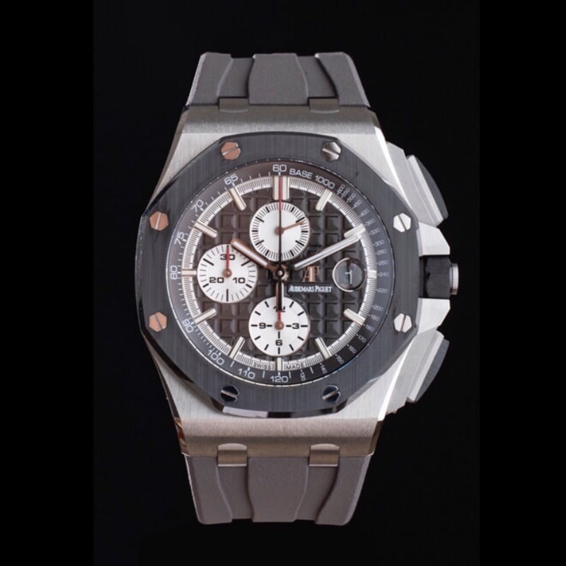 APF Audemars Piguet Men's Royal Oak Offshore Super Clone-Quality Watch with Dark Gray Dial, Chronograph and Rubber Strap Model 26400IO.OO.A004CA.01