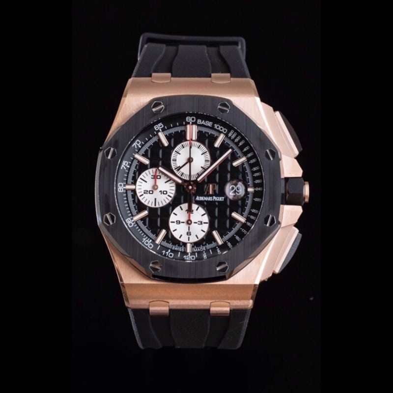 Audemars Piguet APF A002CA Men's Royal Oak Offshore 26400RO.OO. Black Panda Dial 44MM Rubber Strap 1:1 Super A Super Clone Watches