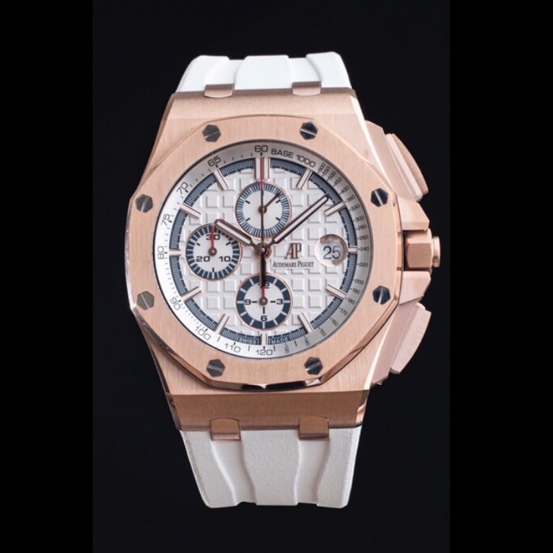 APF Audemars Piguet Royal Oak Offshore 26408OR.OO.A010CA Men's Chronograph 1:1 Super Clone Rose Gold White Panda Dial