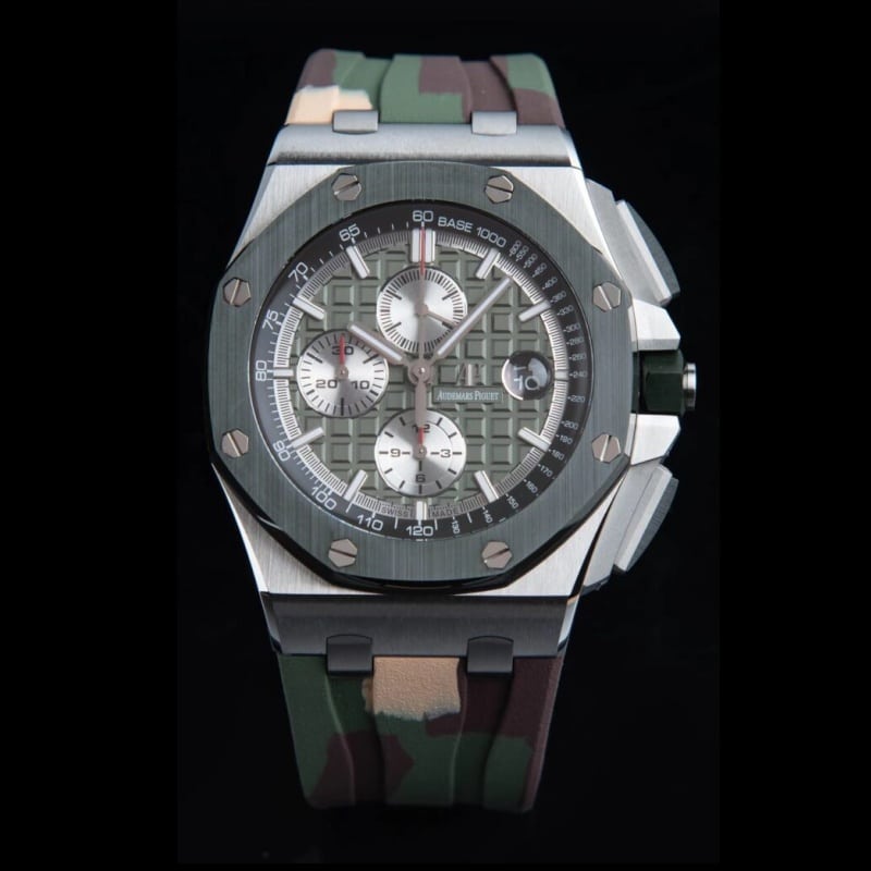 APF Audemars Piguet Royal Oak Offshore 26400SO.OO.A055CA.01 1:1 Super Clone Stainless Steel Sporty Khaki Green Panda Chronograph