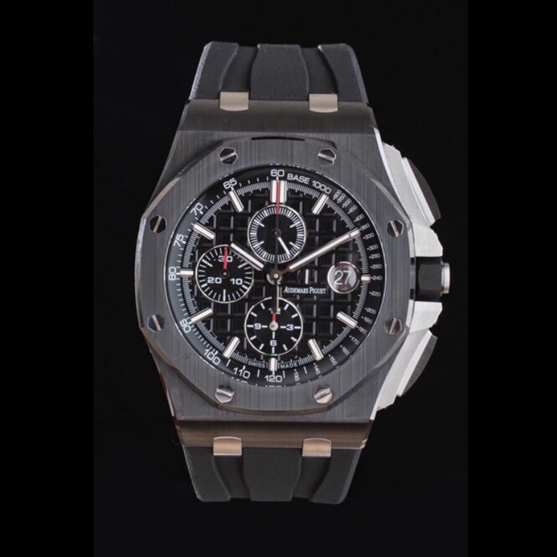 Audemars Piguet APF Men's Royal Oak Offshore 26402CE.OO.A002CA.01 Black Ceramic Panda Dial Chronograph Rubber Strap 1:1 Super Clone Watch