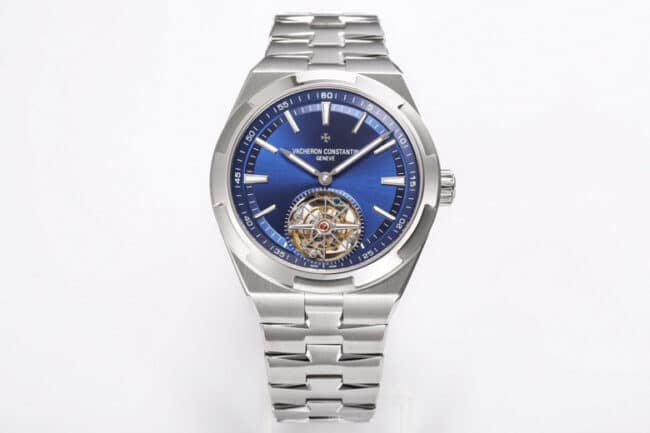 BBR factory Vacheron Constantin Men's 1:1 Super Clone Vacheron Constantin Overseas Tourbillon Watch, Blue Dial, Stainless Steel Bracelet, B544, Model 6000V/110A-B544