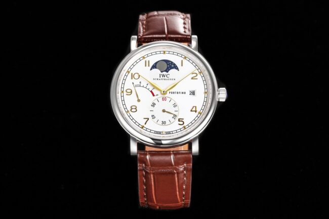 TW Factory Portofino Replica Watch, Silver-White Dial with Gold-Plated Pointers Belt, Model IW516401