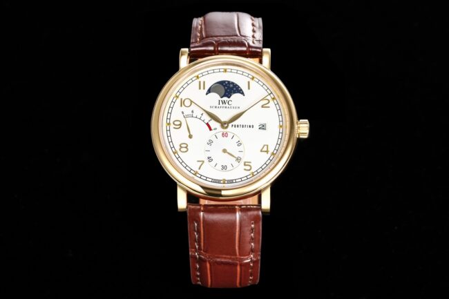 top-tiersuper cloneTWAIWC Portofino series white dialIW516409 transparent bottom watch front view