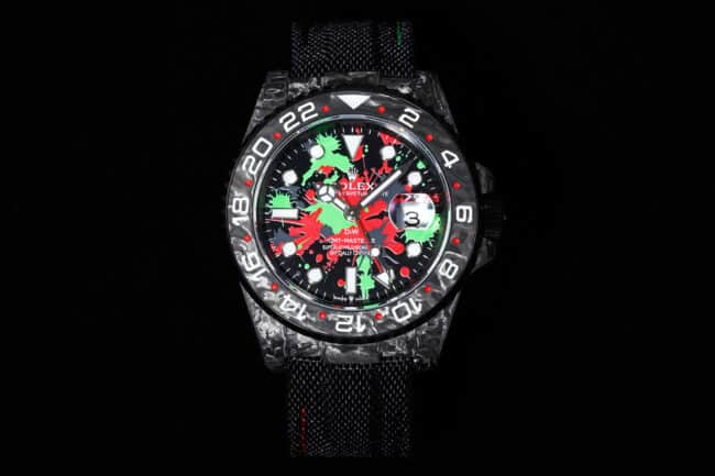 VS Rolex Greenwich Carbon Fiber 1:1 Super Clone with Textured Pattern and Lightweight Case Design