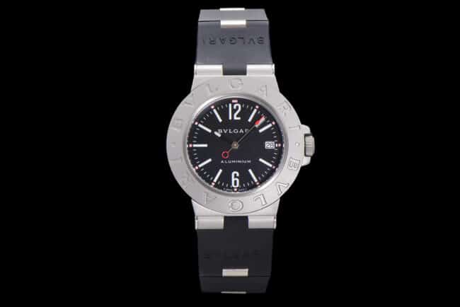 Top 1: 1 Réplique Bulgari BVLGARI∙BVLGARI Montre pour homme avec cadran noir et lunette en caoutchouc