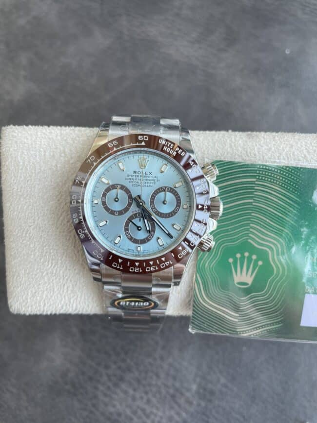 BT factory Rolex Rolex men's Cosmograph Daytona 1:1 super A imitation watch with ice blue dial, 4130 movement and steel strap model m126506-0001