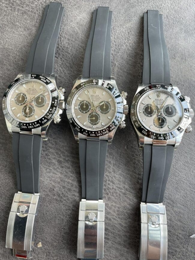 Clean Rolex Daytona 116519ln super clone with 4130 movement, silver-gray plate and white gold construction