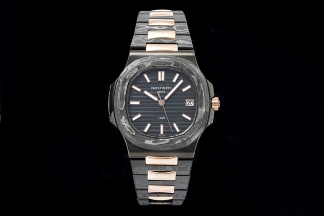 DiW Factory Patek Philippe Patek Philippe Men's Sporty Elegance 1:1 Top Replica Watches Carbon Fiber Sapphire Crystal Black Dial Model 5711