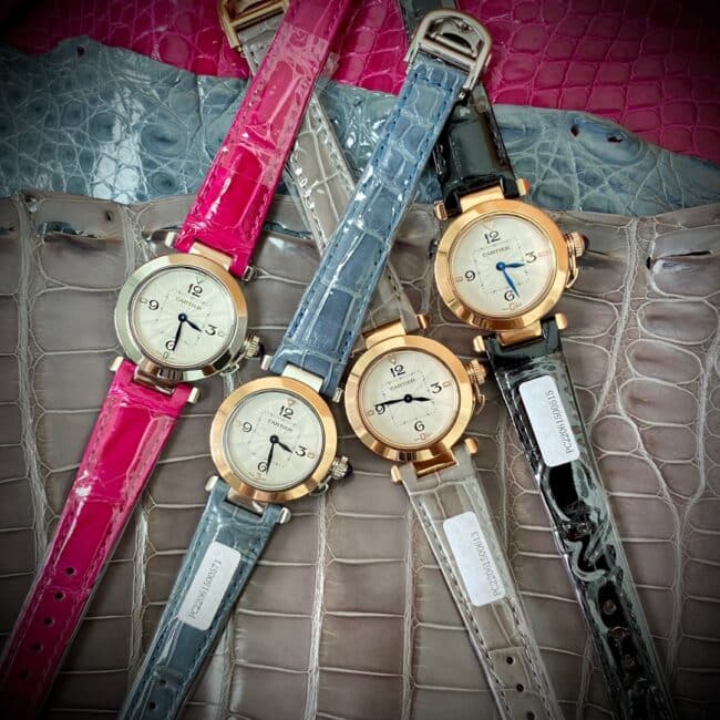 Cartier Pasha de Cartier Top Replica Women's Watch: White Dial, Leather Strap, Sapphire Crystal