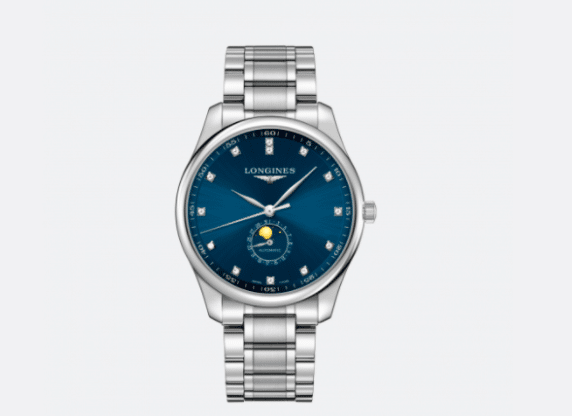 Longines Heritage L2.919.4.97.6 Blaues Zifferblatt: Edelstahlgehäuse mit Diamanteinlage