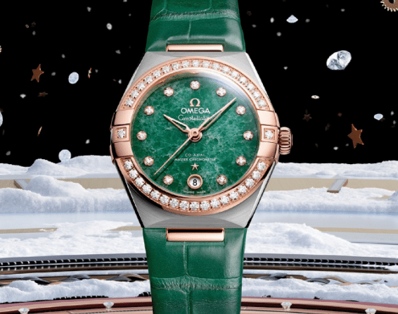 Omega Constellation Series 131.28.29.20.99.001 green dial diamond hour markers specifications and pricing guide