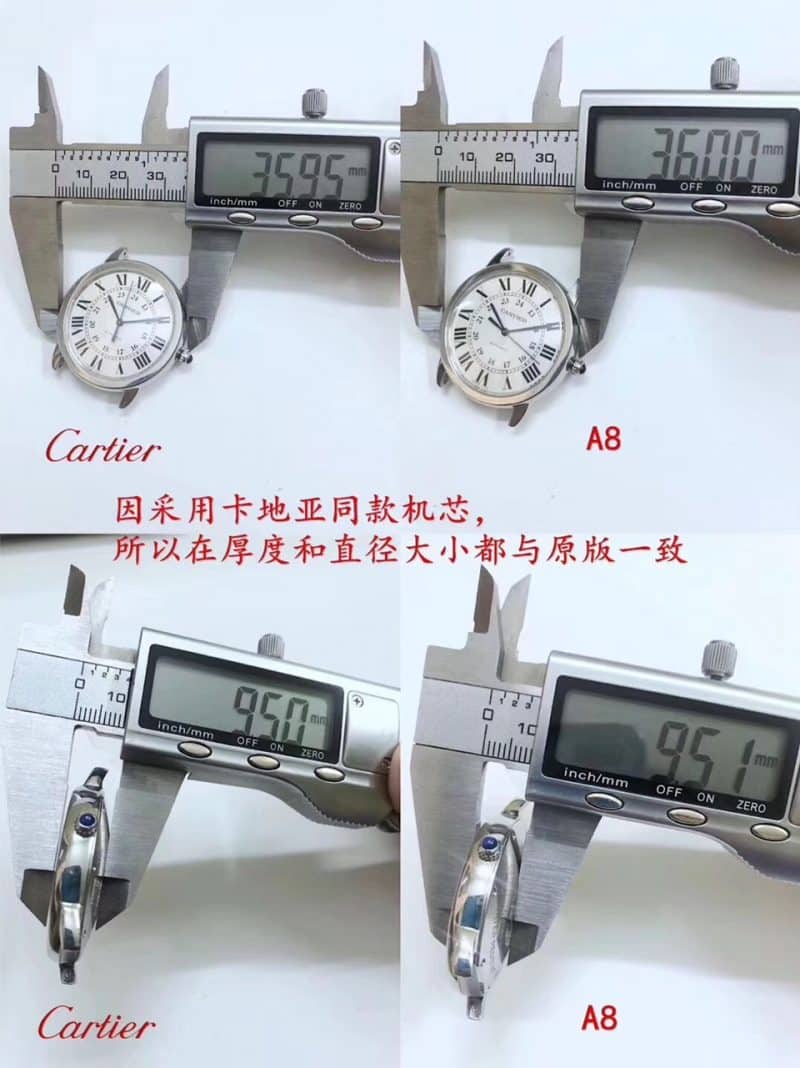 Cartier London Series 36mm Top Replica Watch: Static Appearance vs Genuine Product Evaluation