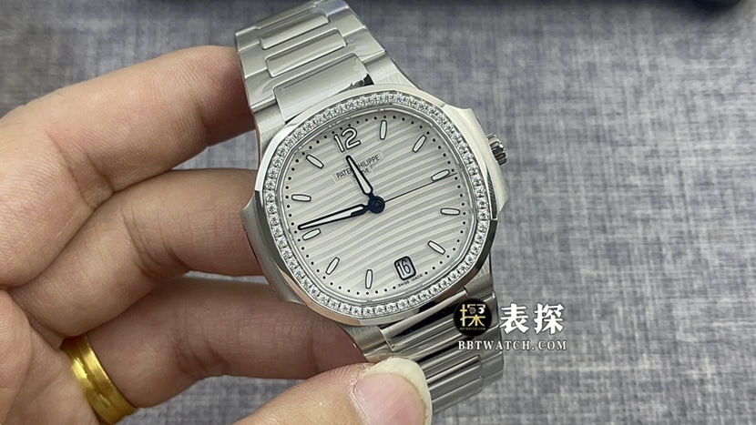3K Factory Patek Philippe Patek Philippe Women's Sporty Elegance Super Clone Watch with Glistening White Dial, Diamonds and Steel Strap 7118/1200A-010
