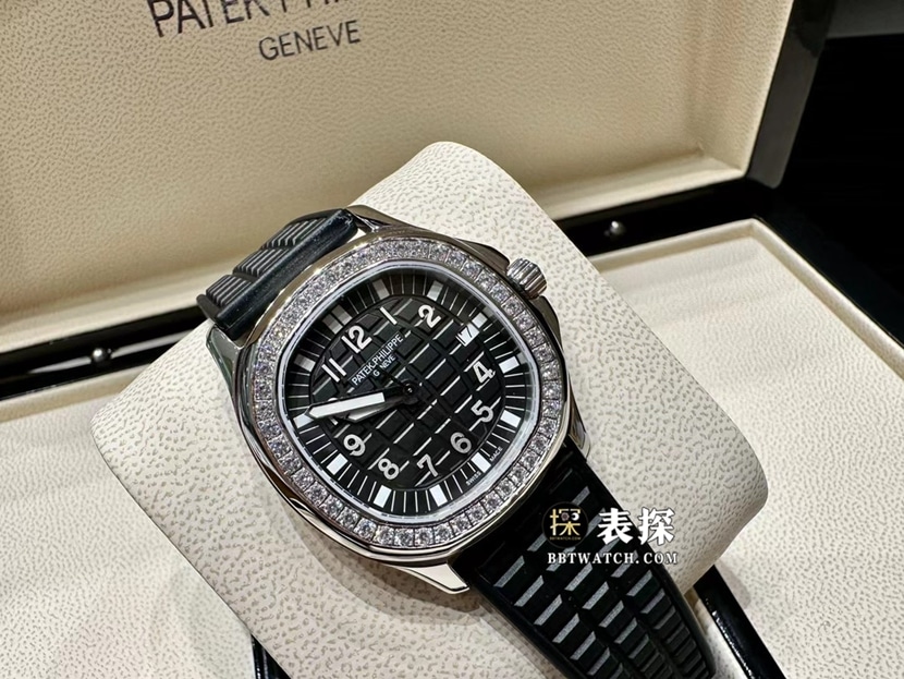 Patek Philippe 5067A-001 Grenadier Quartz Ladies Watch by MMA Factory, Natural Compound Rubber Strap 1:1 Super A Clone, Black Dial