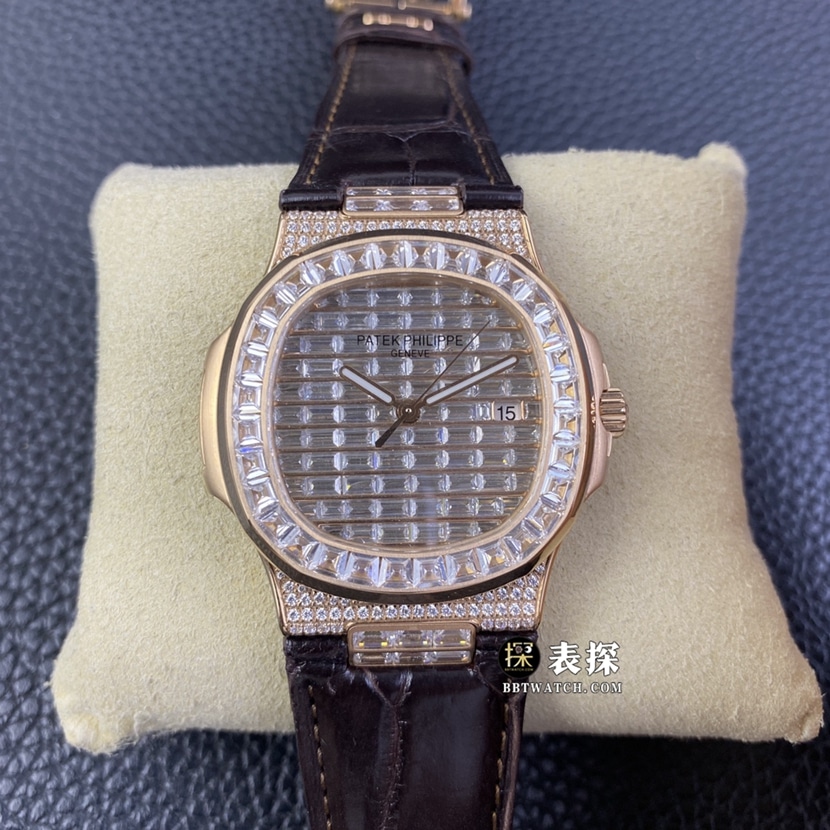 GS factory Patek Philippe Sport Elegance Nautilus 40MM Swarovski diamond-encrusted 1:1 super A super clone watch