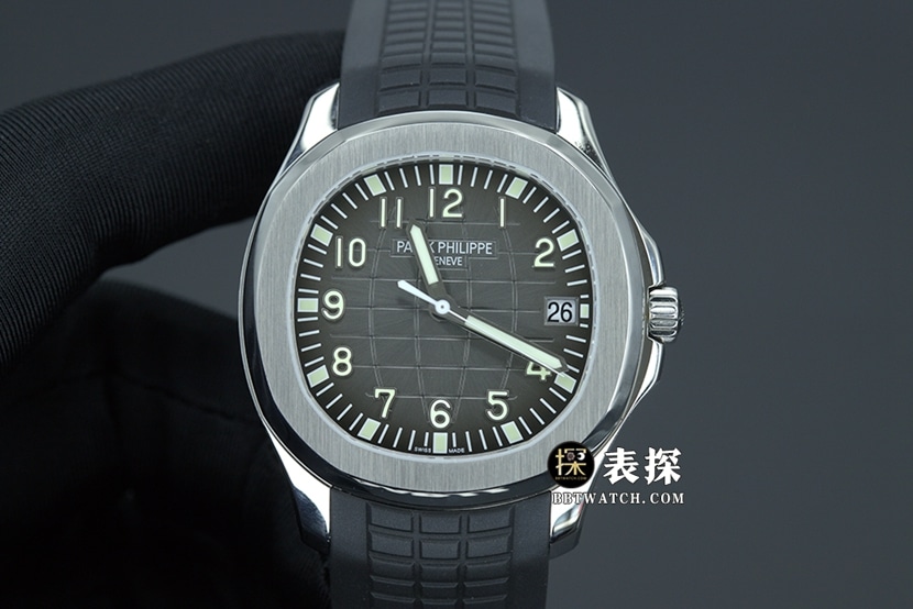ZF Factory Patek Philippe Aquanaut 5167A-001 Grenade Black Rubber Men's Super Clone Watch, 40mm Cushion-Shaped Case