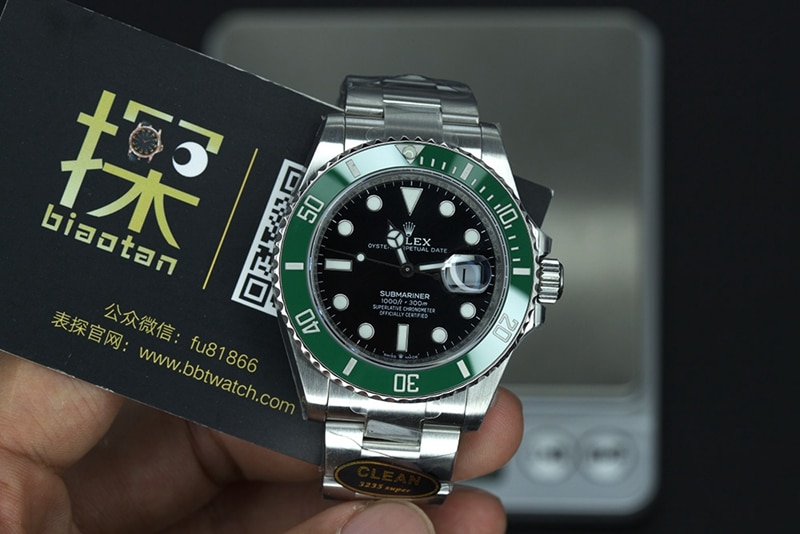 Clean Rolex Men's Submariner 1:1 Super A Replica Watch Green Ghost 41mm Dark Green Dial Steel Strap m126610lv-0002