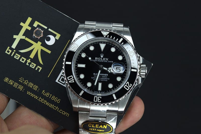 Clean Reloj Rolex Submariner de 41 mm con bisel cerámico 1:1 Super Clone de acero negro M126610LN-0001