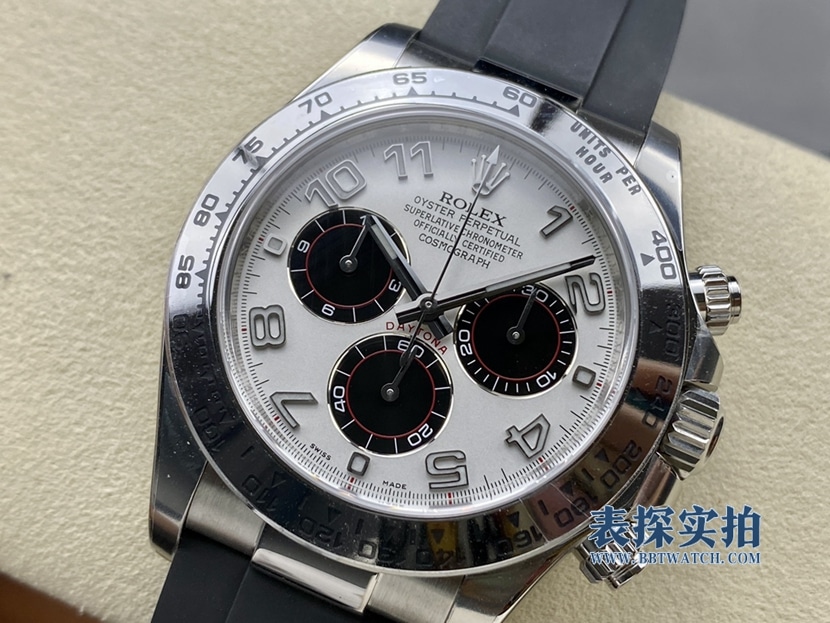 Rolex Clean Factory Daytona 40mm 904 Steel Super Clone with Silver Panda Dial and Folding Buckle 116519-L(FC)