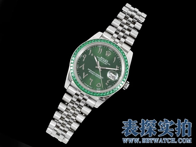 DIW Rolex Logotipo para hombre Super A Super Clone Rolex 36 mm, esfera verde con números de Oriente Medio y modelos con correa de acero 904L