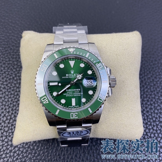 Clean Rolex Submariner 116610LV-0002 Men's Replica Watch – Green Dial, Steel Belt & Hand-Polished Pointers, Top 1:1 Quality