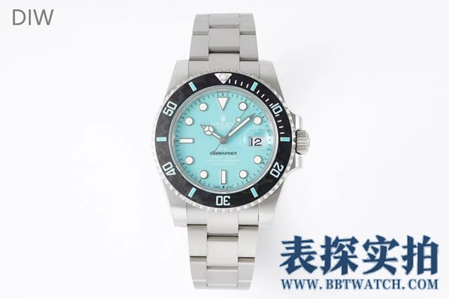 Rolex DIW Submariner Custom Carbon Fiber Blue Dial Steel Band 1:1 Top Replica
