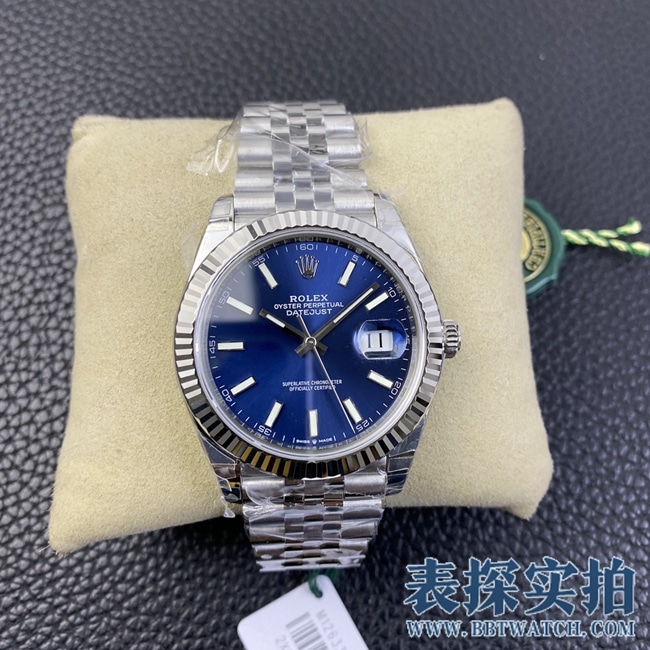 Rolex VS Logotipo para hombre 1:1 relojes super A super clon disco azul 41MM acero Oyster estilo casual m126334-0002