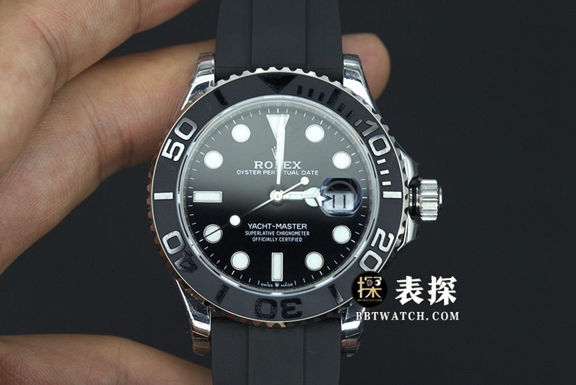 VS Factory Rolex Men's Yacht-Master 42MM Premium Replica Timepiece Black Plate Rubber Model m226659-0002