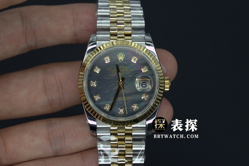 BP Factory Rolex Datejust 36 mm Original Factory Super Clone Herrenuhr mit dunkelgrünem Gehäuse, Saphirglas und Fünf-Kugel-Stahlarmband