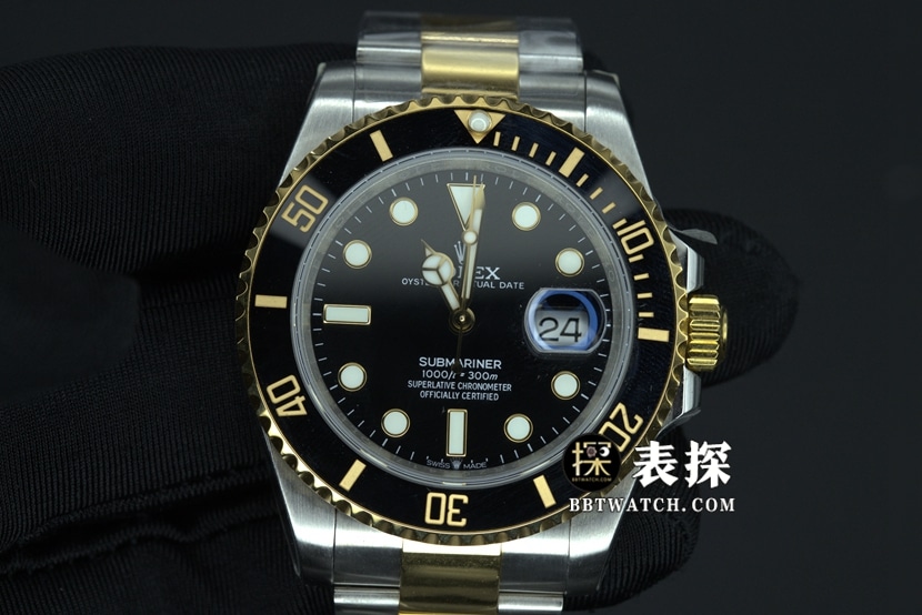 Clean Factory Rolex Clean Rolex Men's Submariner Super A Super Clone Watch with 41mm 904L Steel, Sapphire Mirror, and Gold-Steel Strap 116613LN-0001