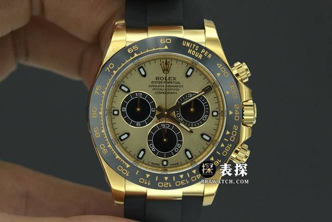 C factory Rolex Daytona 1:1 replica chronograph with exclusive 4130 self-winding movement and champagne panda dial M116518ln-0048