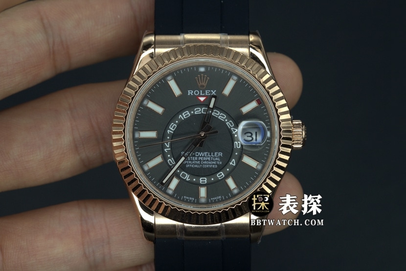 Rolex Skywalker para hombre, relojes superclon 1:1, modelos de caucho con disco negro, m336238-0002