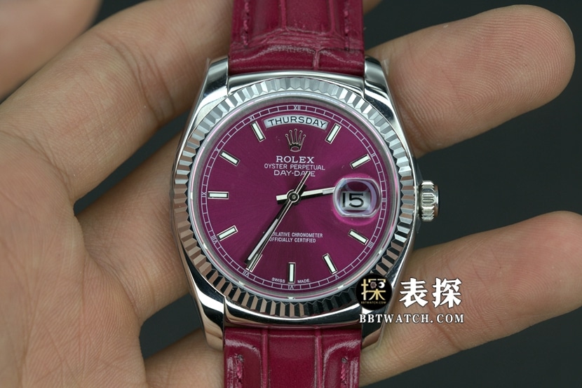 TR Factory Rolex 36mm Week Calendar 1:1 Super A Replica with Pure Imitation Crocodile Leather Strap 118139-L (FC)
