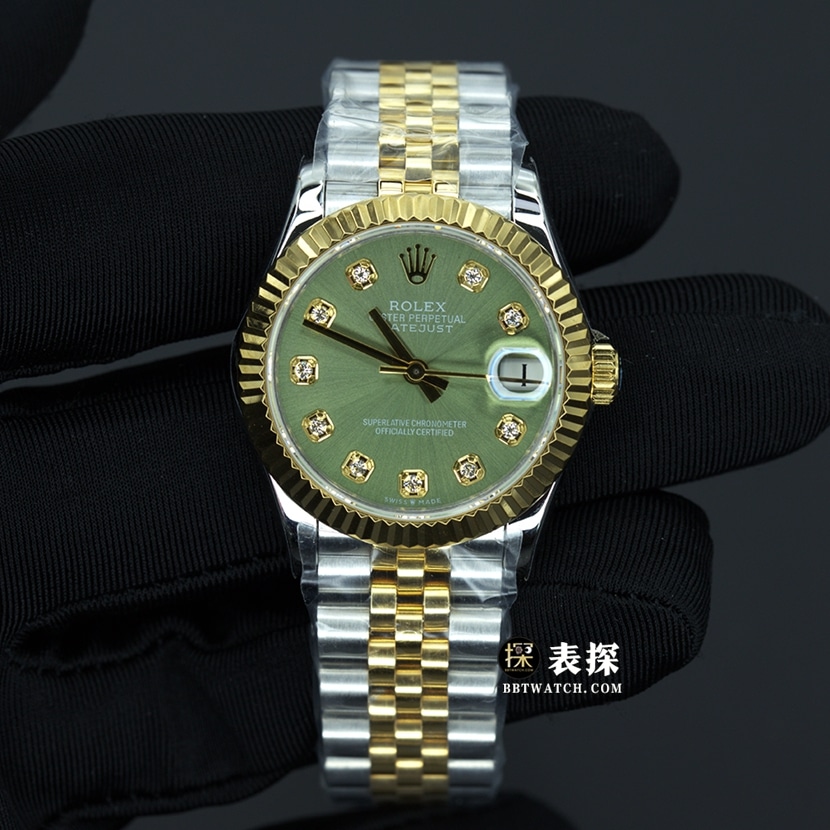 GS factory Rolex DateJust 28mm ladies 1:1 replica green dial gold steel bracelet model 278273