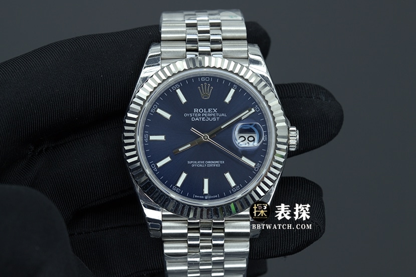 JVS factory men's Rolex Logbook 1:1 super clone M126334-0002 blue dial steel strap with 72-hour power reserve
