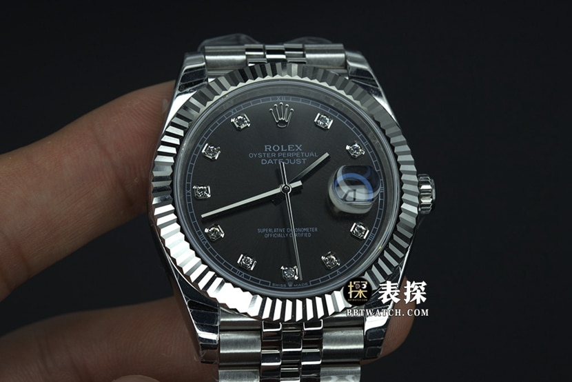 JVS factory Rolex Log 1:1 super A imitation with new 3235 movement black dial steel bracelet m126334-0012